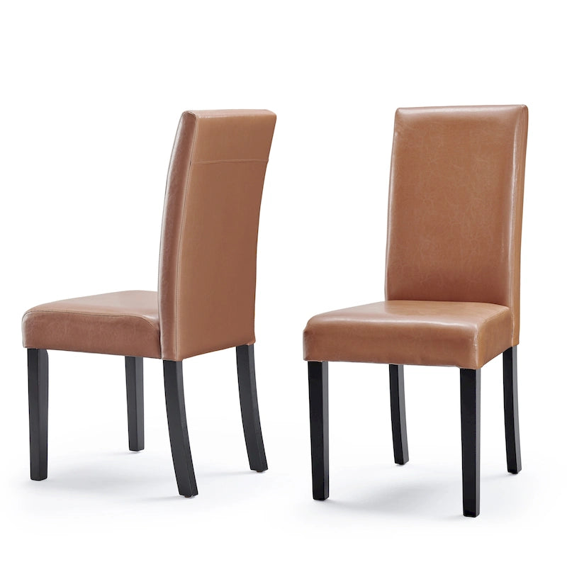 Chaises de salle à manger Parson en similicuir, ensemble de 2
