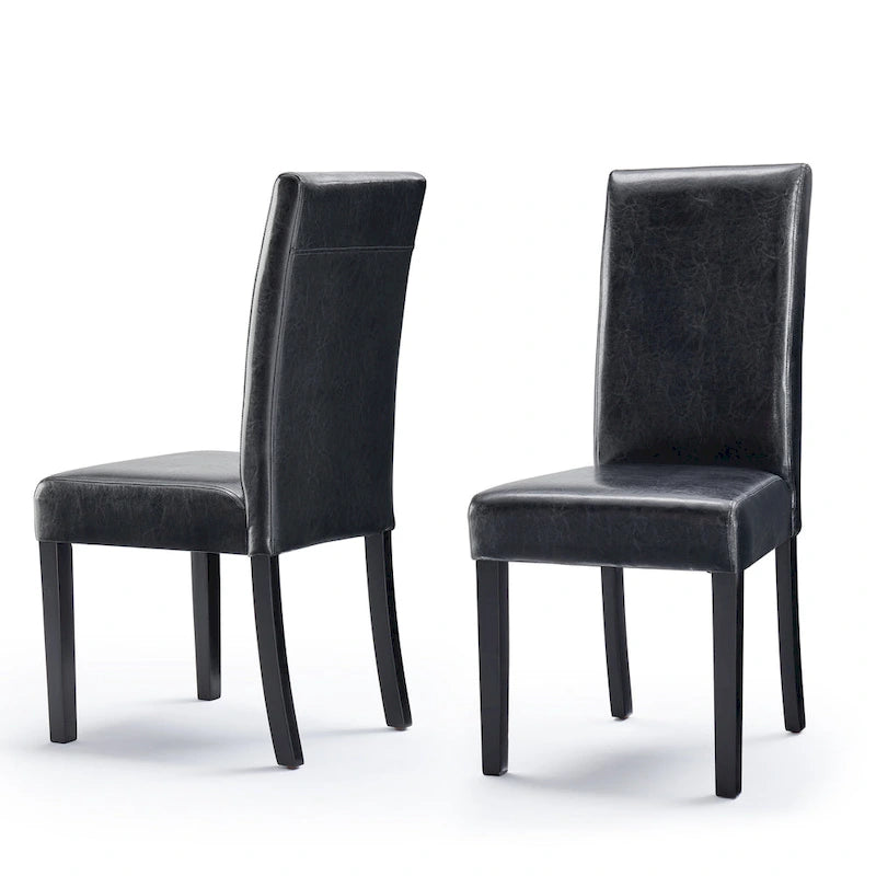Chaises de salle à manger Parson en similicuir, ensemble de 2