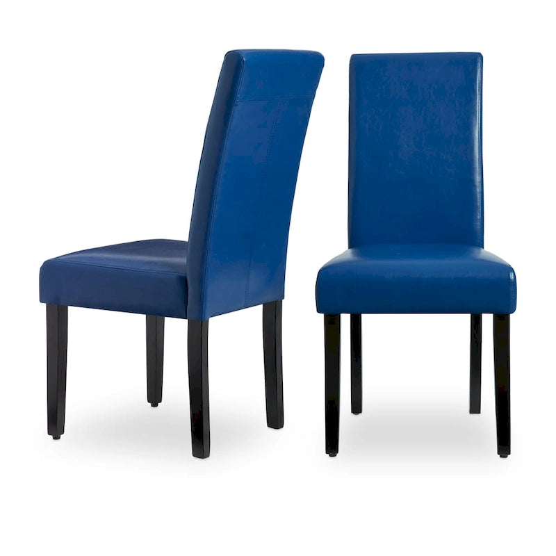 Chaises de salle à manger Parson en similicuir, ensemble de 2