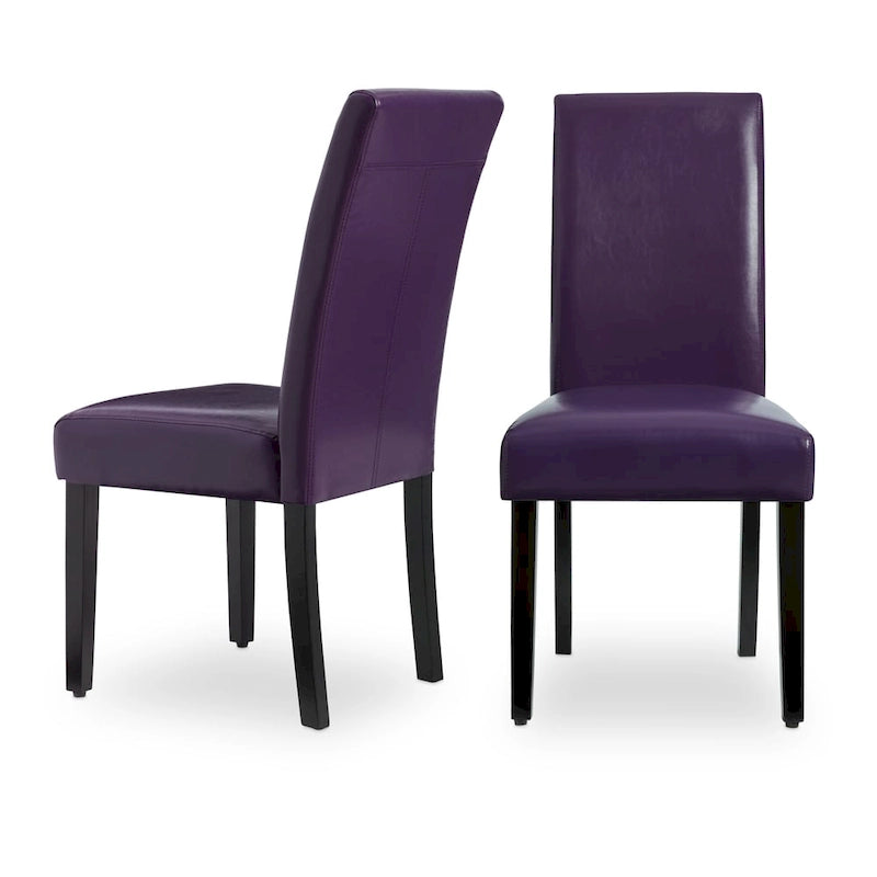 Chaises de salle à manger Parson en similicuir, ensemble de 2