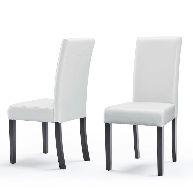 Chaises de salle à manger Parson en similicuir, ensemble de 2