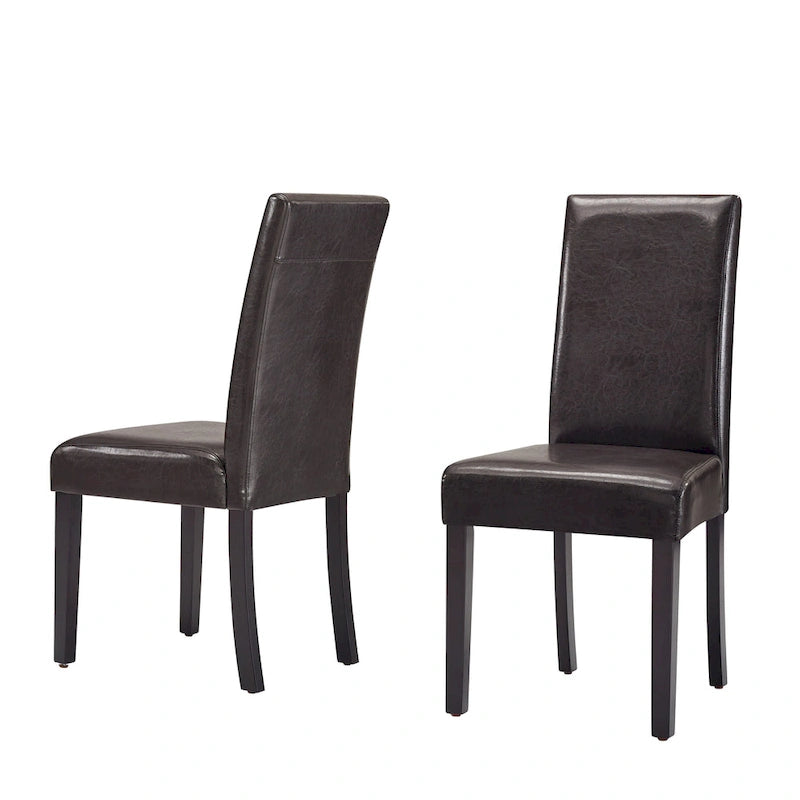Chaises de salle à manger Parson en similicuir, ensemble de 2