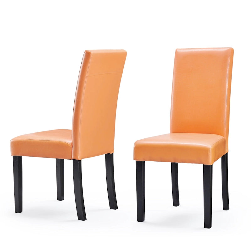 Chaises de salle à manger Parson en similicuir, ensemble de 2