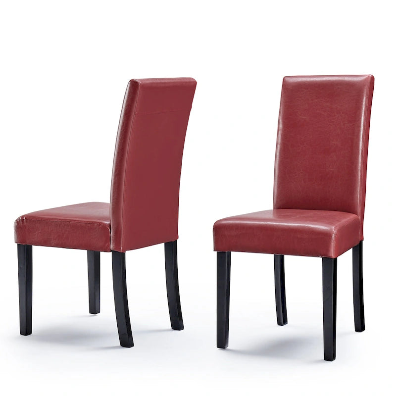 Chaises de salle à manger Parson en similicuir, ensemble de 2