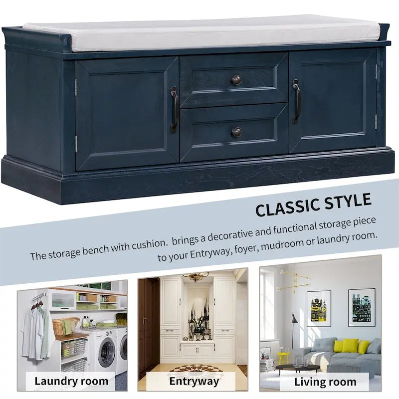 Storage Bench with Removable Cushion