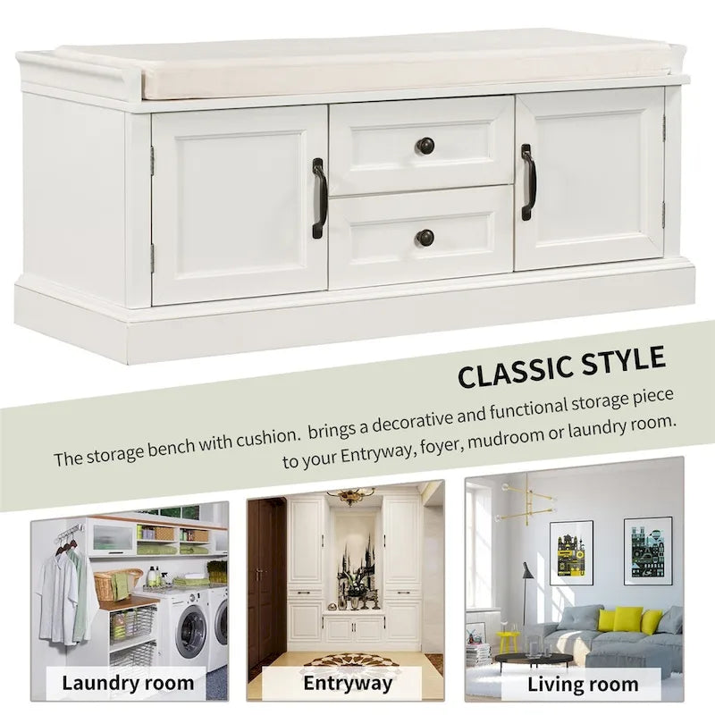 Storage Bench with Removable Cushion