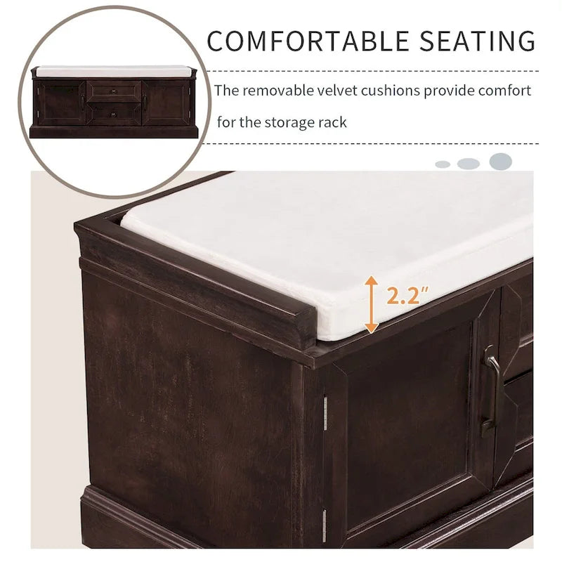 Storage Bench with Removable Cushion