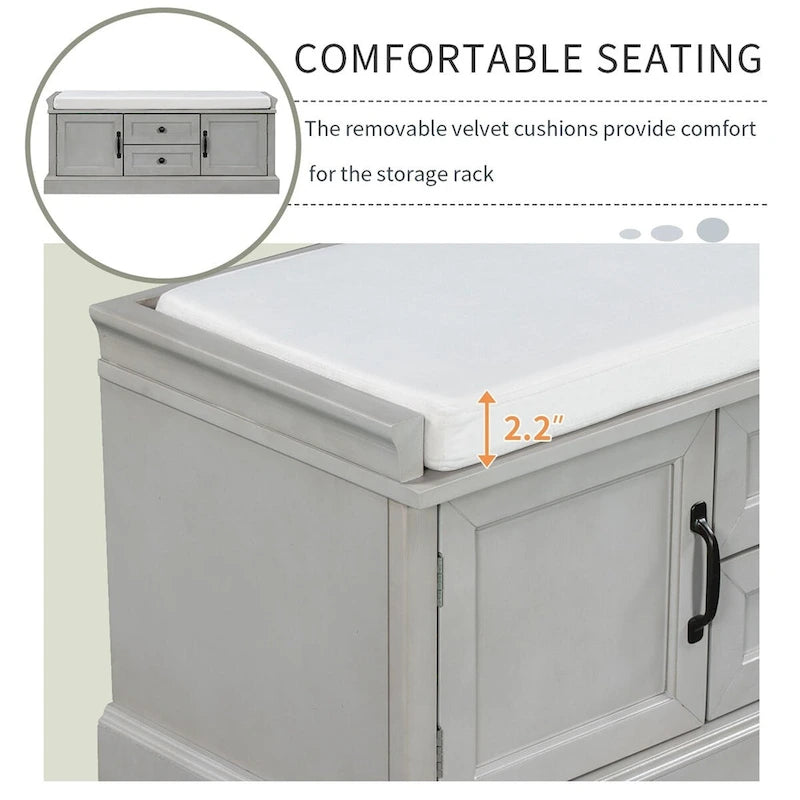 Storage Bench with Removable Cushion
