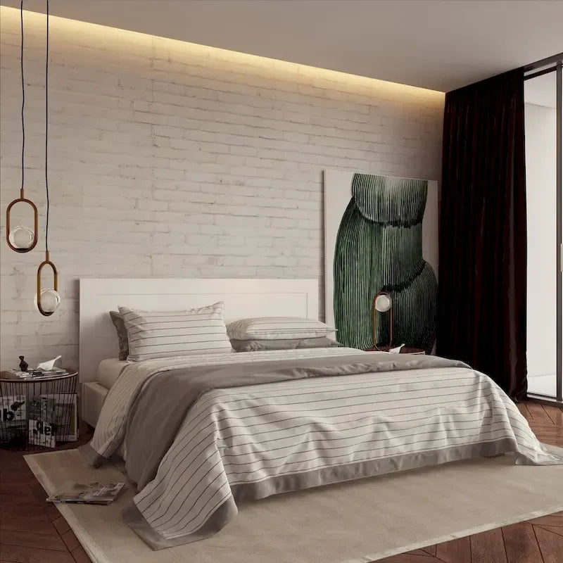 Tête de lit murale pour lit king et queen, en bois MDF