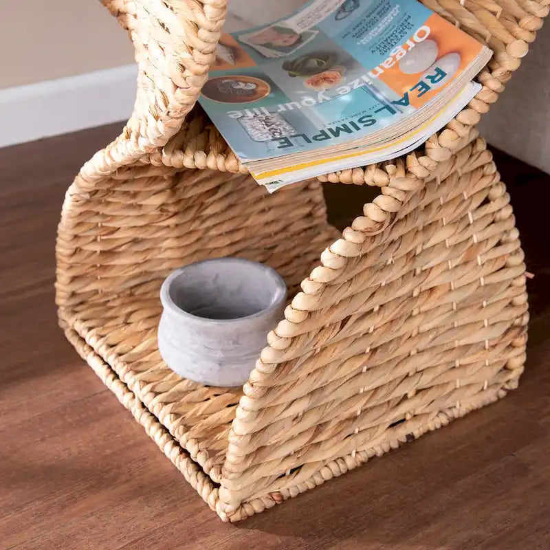 Table d’appoint côtière en fibres naturelles tressées