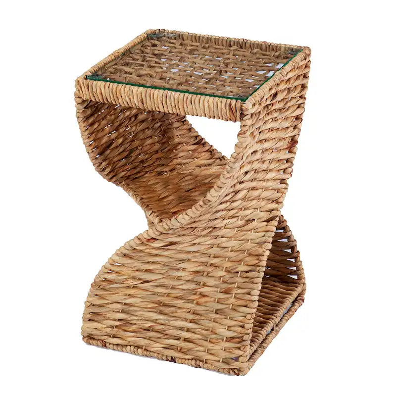 Table d’appoint côtière en fibres naturelles tressées