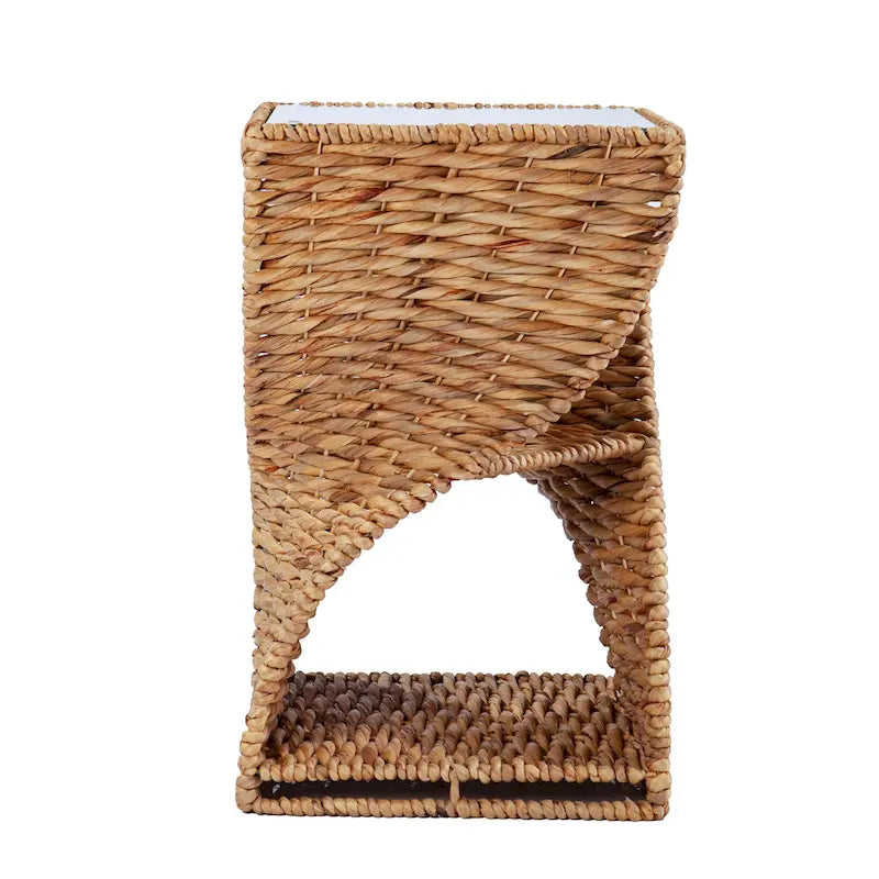 Table d’appoint côtière en fibres naturelles tressées