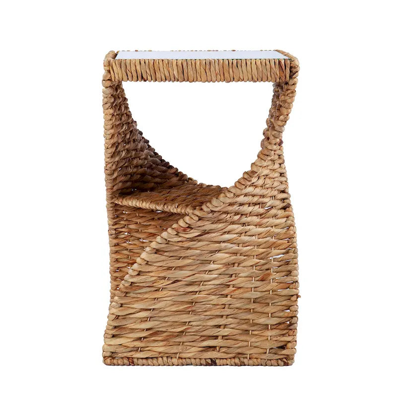 Table d’appoint côtière en fibres naturelles tressées