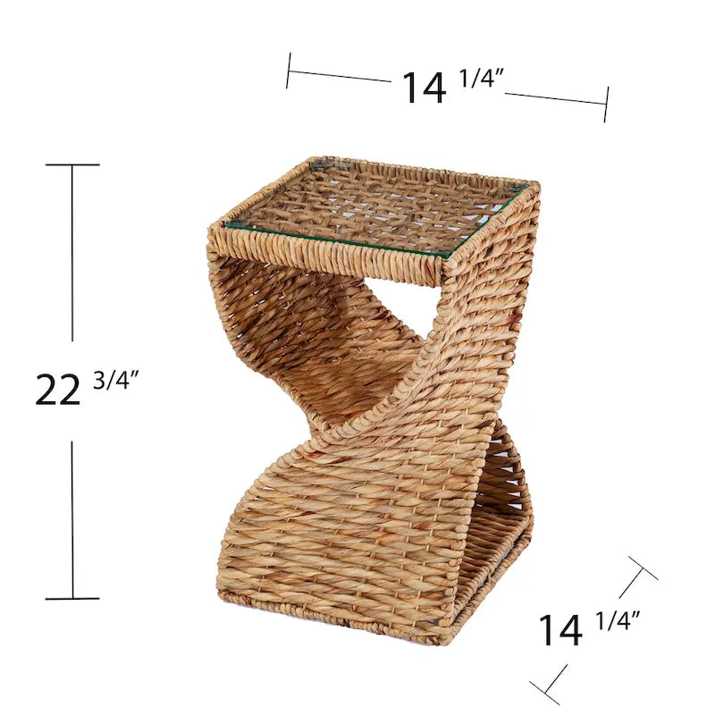Table d’appoint côtière en fibres naturelles tressées