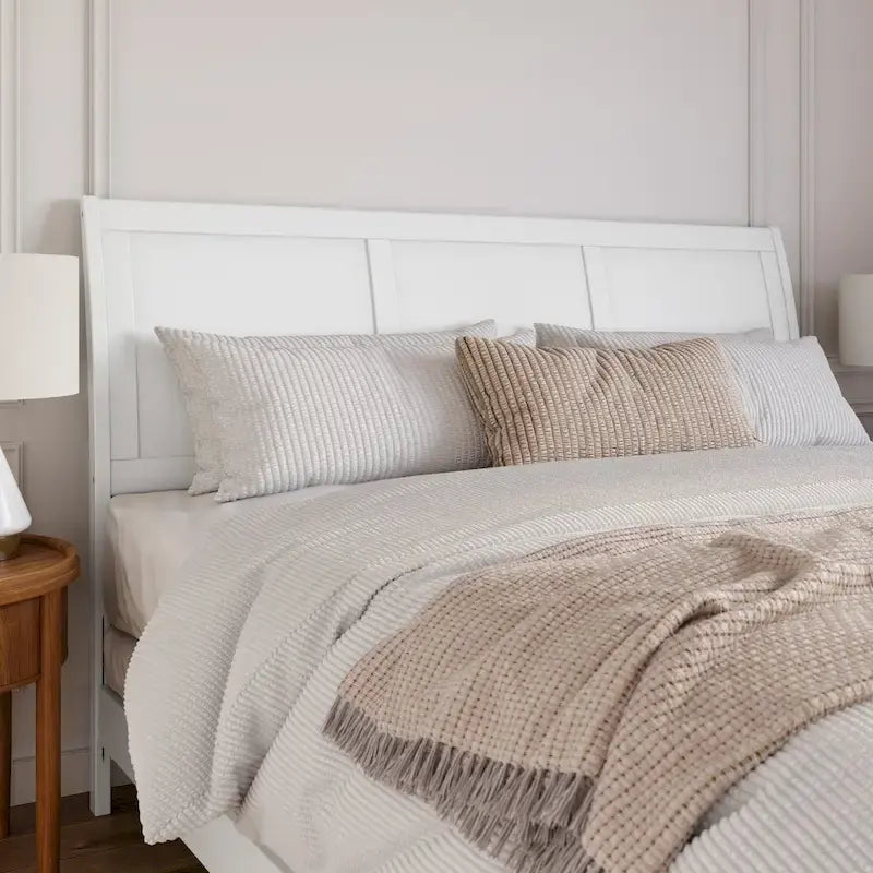 Solid Wood Platform Bed with Footboard and Storage Drawers
