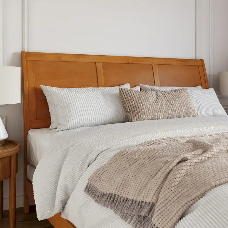 Solid Wood Platform Bed with Footboard and Storage Drawers