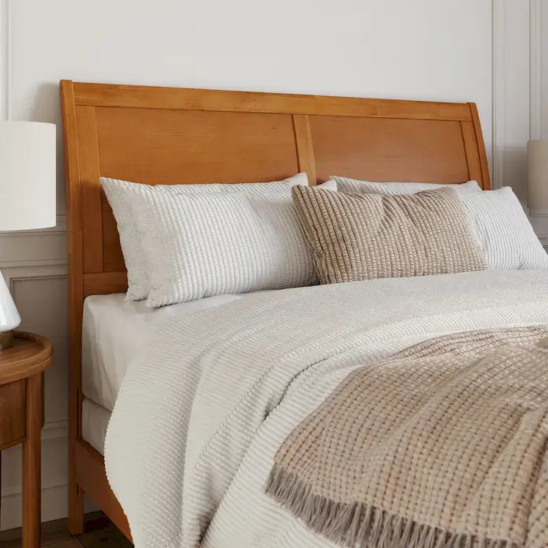 Solid Wood Platform Bed with Footboard and Storage Drawers