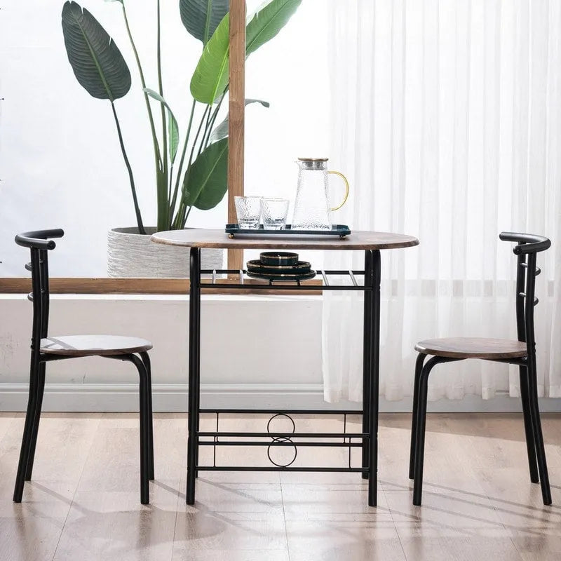 Modernes Esszimmer-Set mit Frühstückstisch und 2 Stühlen, 3-teilig
