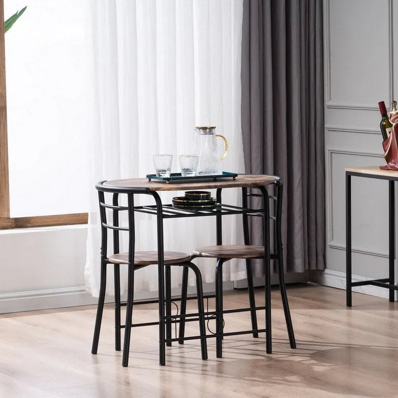 Modernes Esszimmer-Set mit Frühstückstisch und 2 Stühlen, 3-teilig