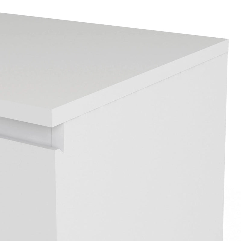 Buffet moderne avec 2 portes et 3 tiroirs, blanc
