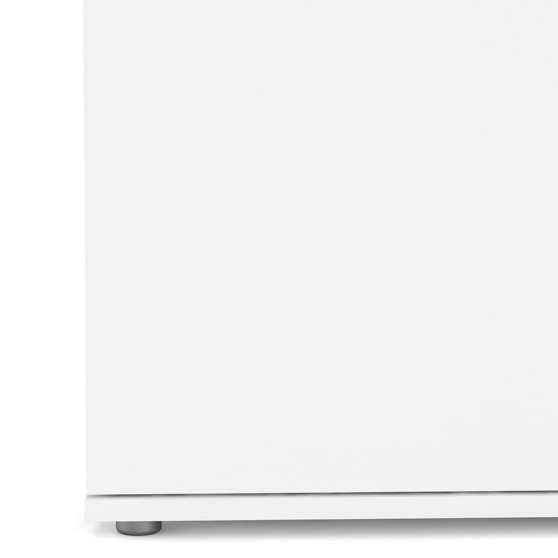 Buffet moderne avec 2 portes et 3 tiroirs, blanc