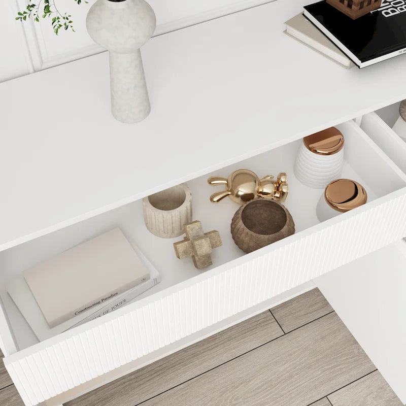 Wit buffetdressoir, vloerkast, elegante opbergoplossing van 63 inch