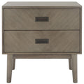 2-Drawer Nightstand with Herringbone Pattern