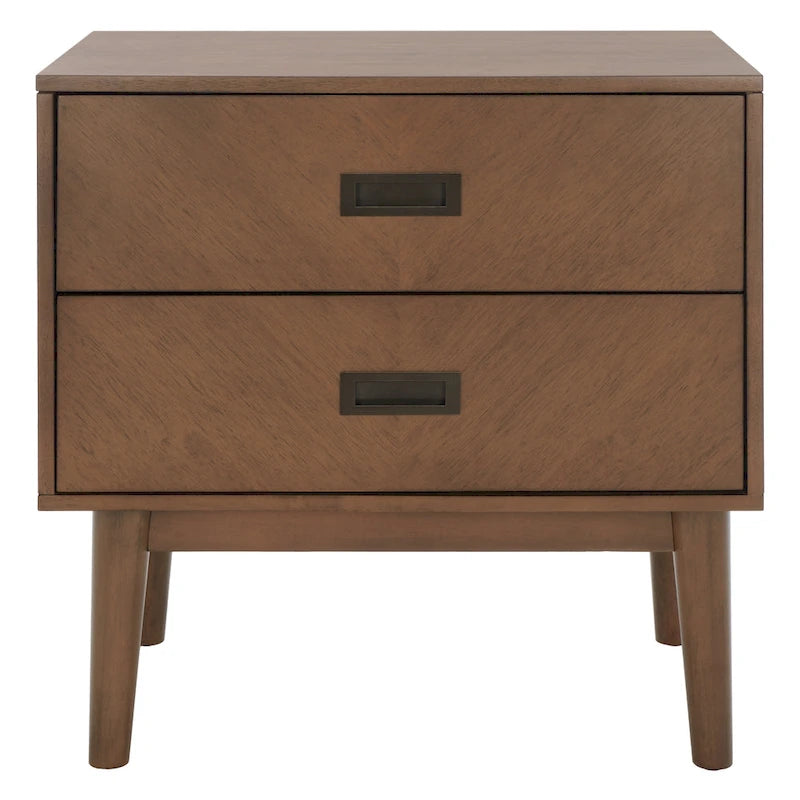 2-Drawer Nightstand with Herringbone Pattern