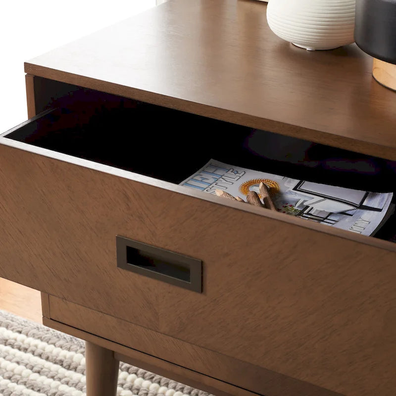 2-Drawer Nightstand with Herringbone Pattern
