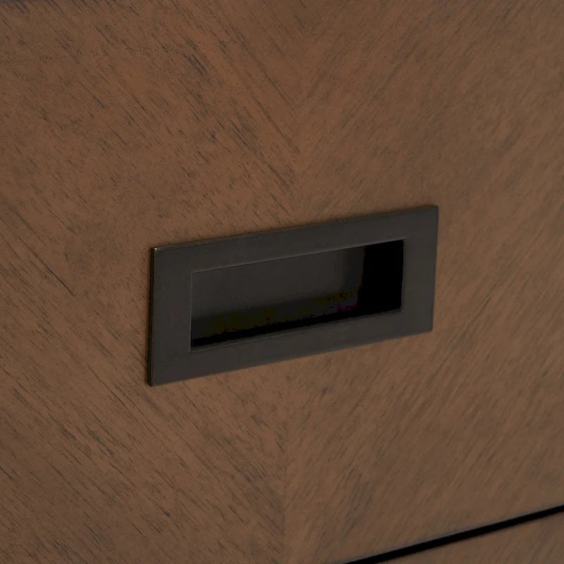 2-Drawer Nightstand with Herringbone Pattern