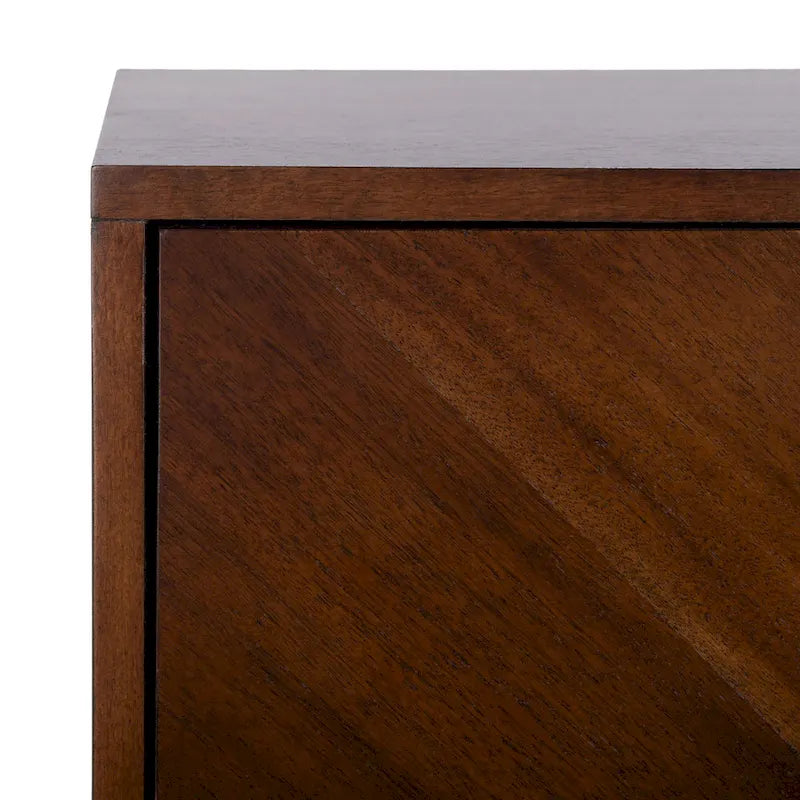2-Drawer Nightstand with Herringbone Pattern