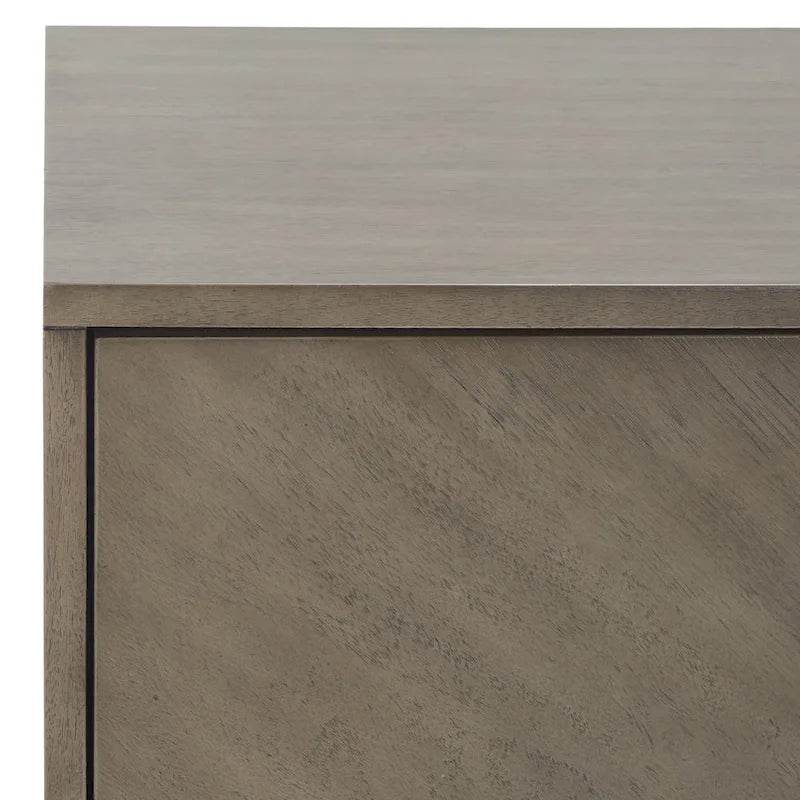 2-Drawer Nightstand with Herringbone Pattern