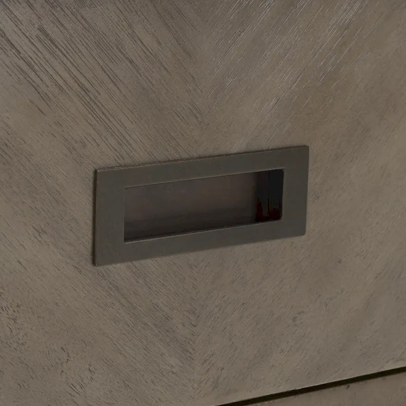 2-Drawer Nightstand with Herringbone Pattern