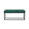 Lavice z PU kůže s rámem z matné černé nerezové oceli