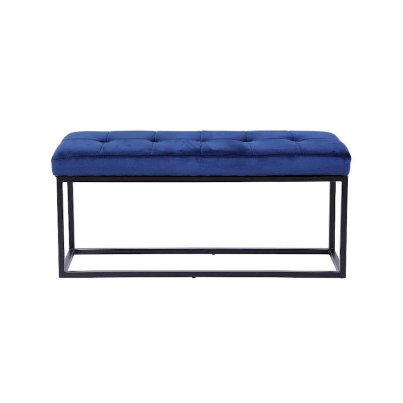 PU Leather Bench with Matte Black Stainless Steel Frame
