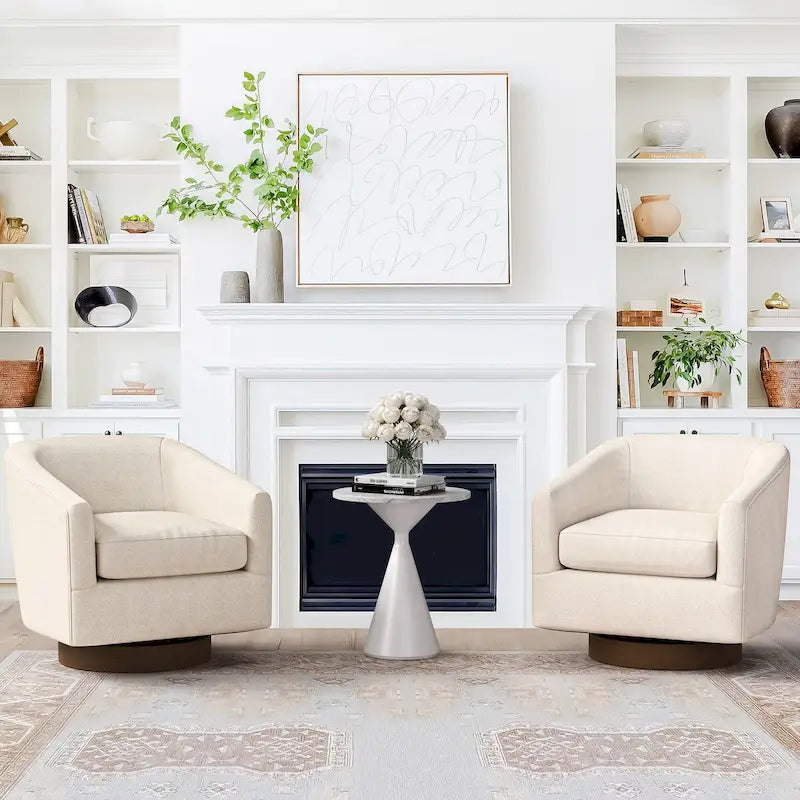 360 Swivel Barrel Accent Chair, Set of 2
