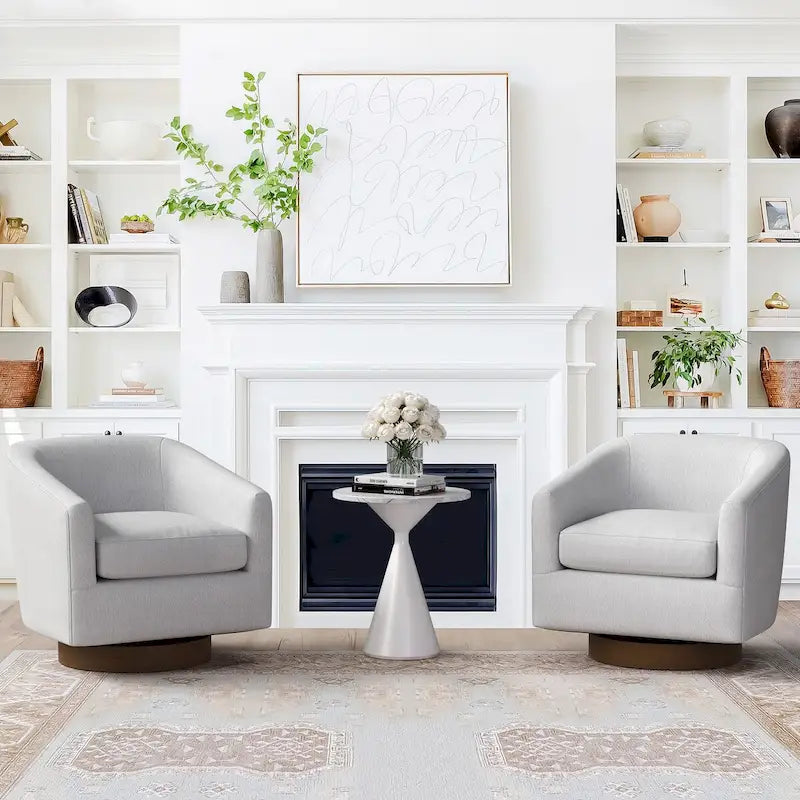 360 Swivel Barrel Accent Chair, Set of 2