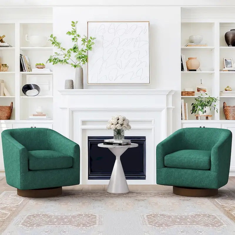 360 Swivel Barrel Accent Chair, Set of 2