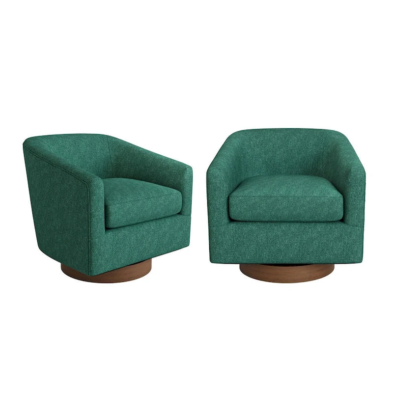 360 Swivel Barrel Accent Chair, Set of 2