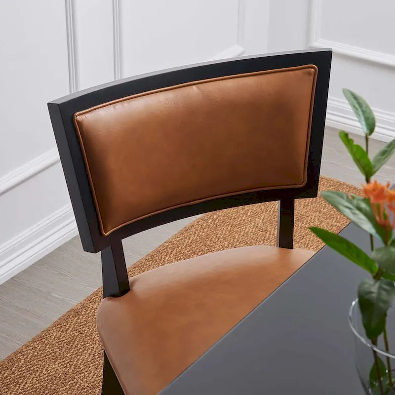 Esszimmerstühle aus veganem Leder, 2er-Set