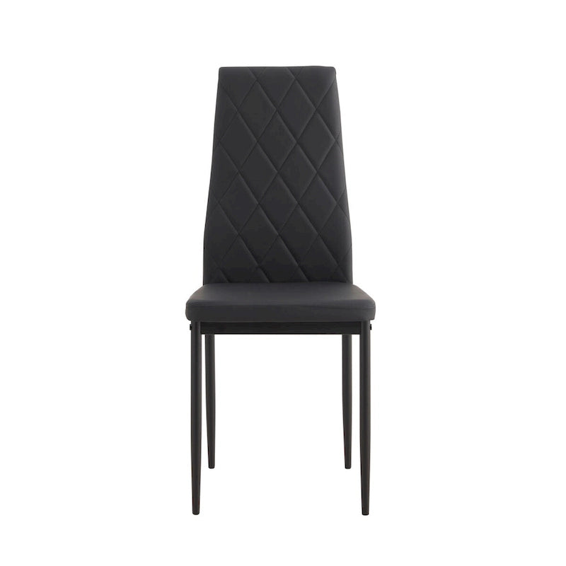 Set di 6 sedie da pranzo in ecopelle effetto diamante