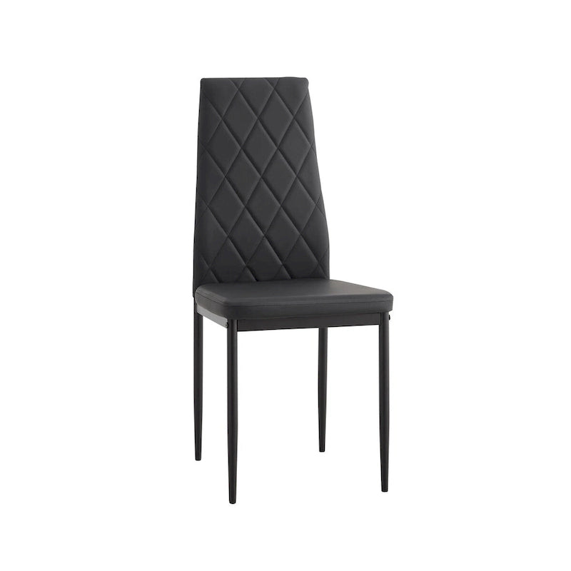 Set di 6 sedie da pranzo in ecopelle effetto diamante
