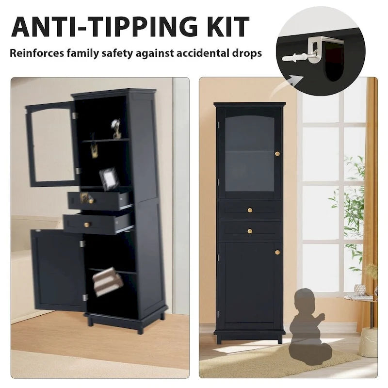 Mobiletto alto moderno autoportante per riporre oggetti in bagno