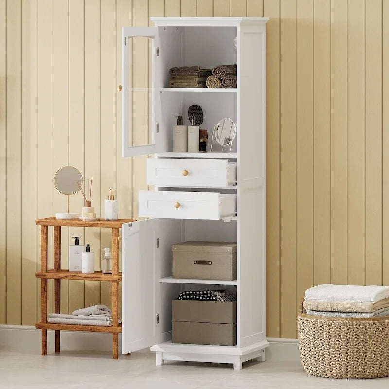 Mobiletto alto moderno autoportante per riporre oggetti in bagno